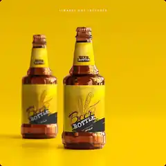 Beer bottle label and packaging design mockup by Afai Pixel